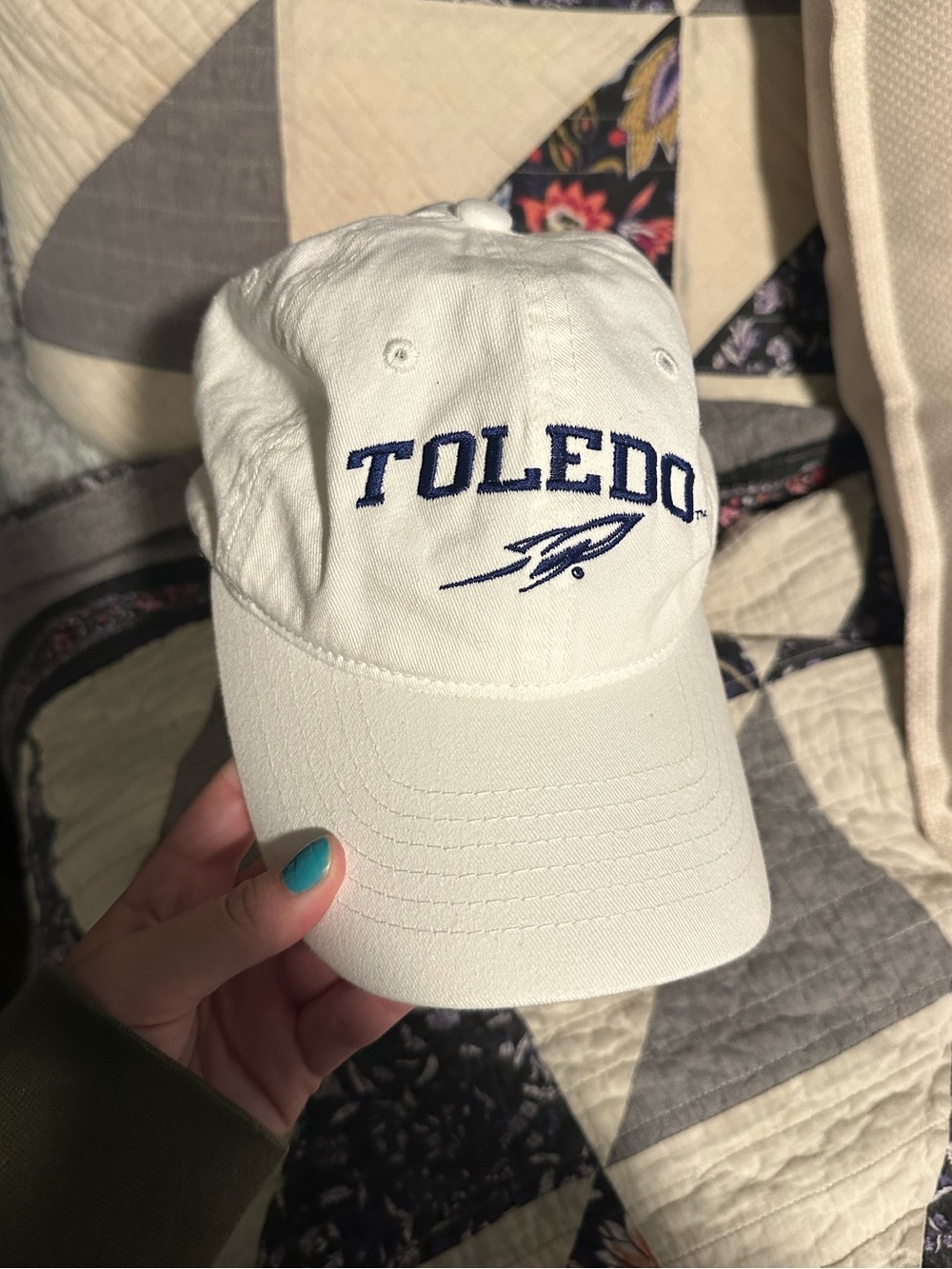 White Toledo Embroidered Baseball Cap